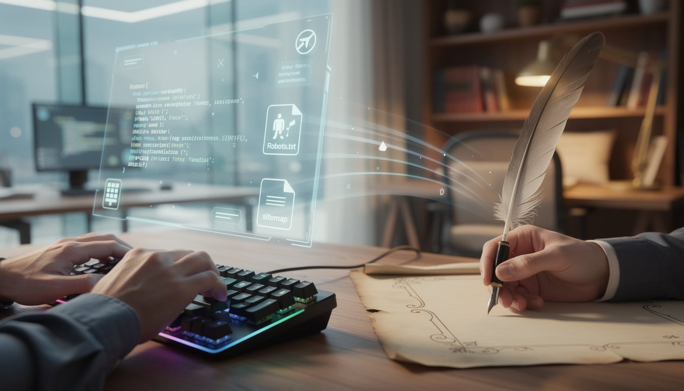 Fichiers Robots.txt et Sitemap : quand le développeur web guide Google vers la plume du rédacteur web.